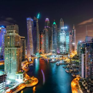 Dubai Marina Skyline at Night