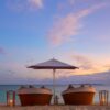Beach and lounge view at Rosewood Baha Mar, Nassau, Bahamas