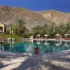 Main pool and mountains View of Six Senses Zighy Bay, Oman