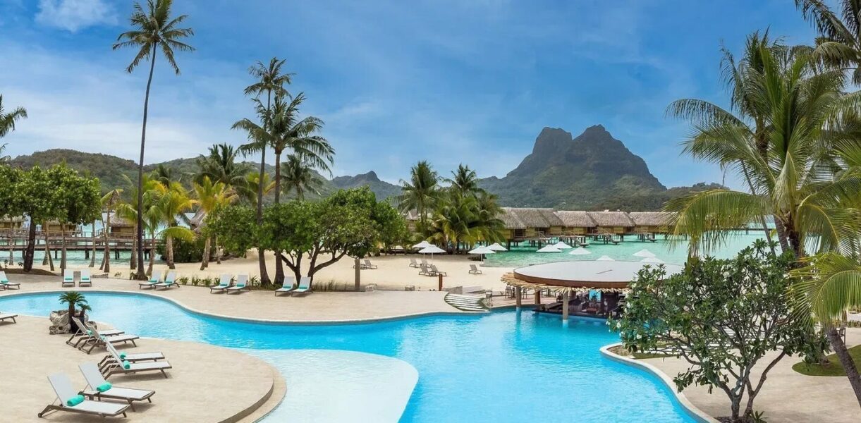 French Polynesia luxury resort.